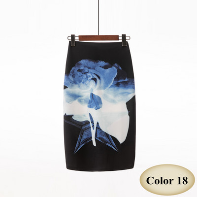 Μόδα άνοιξη καλοκαιρινό στυλ Pencil φούστα Γυναικείες ψηλόμεσες πράσινες φούστες Vintage Κομψό Bodycon Floral print Midi φούστα