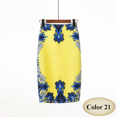 Μόδα άνοιξη καλοκαιρινό στυλ Pencil φούστα Γυναικείες ψηλόμεσες πράσινες φούστες Vintage Κομψό Bodycon Floral print Midi φούστα