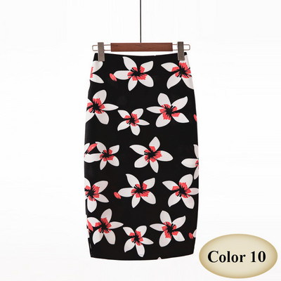 Μόδα άνοιξη καλοκαιρινό στυλ Pencil φούστα Γυναικείες ψηλόμεσες πράσινες φούστες Vintage Κομψό Bodycon Floral print Midi φούστα