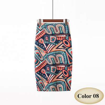 Μόδα άνοιξη καλοκαιρινό στυλ Pencil φούστα Γυναικείες ψηλόμεσες πράσινες φούστες Vintage Κομψό Bodycon Floral print Midi φούστα