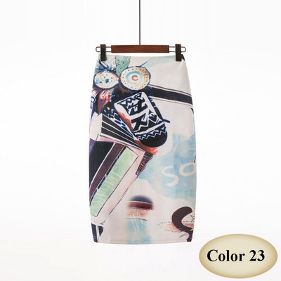 Μόδα άνοιξη καλοκαιρινό στυλ Pencil φούστα Γυναικείες ψηλόμεσες πράσινες φούστες Vintage Κομψό Bodycon Floral print Midi φούστα