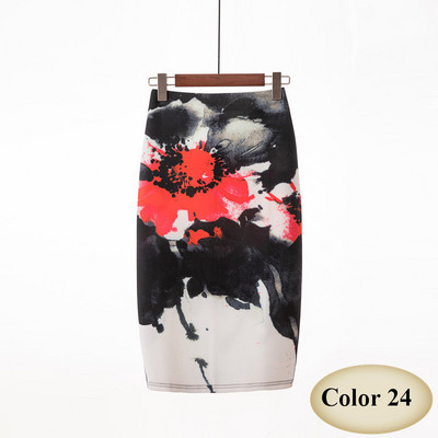 Μόδα άνοιξη καλοκαιρινό στυλ Pencil φούστα Γυναικείες ψηλόμεσες πράσινες φούστες Vintage Κομψό Bodycon Floral print Midi φούστα