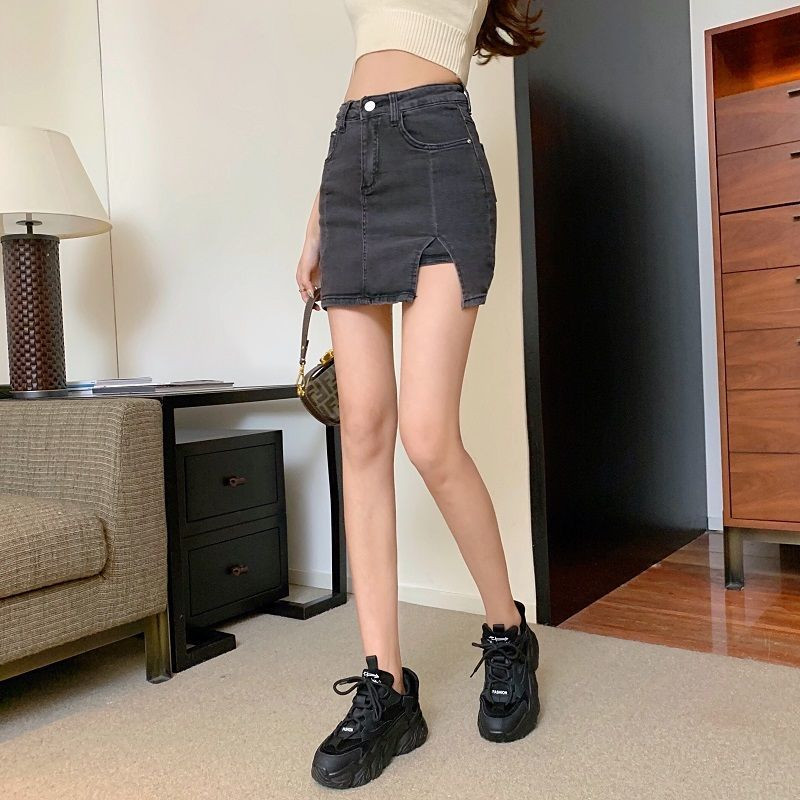 Mini svārki Sievietēm ar sānu šķēlumu Dizains Draugi Džinss Moderns Faldas BF Studentu High Street Party Sexy Club Jaunumi
