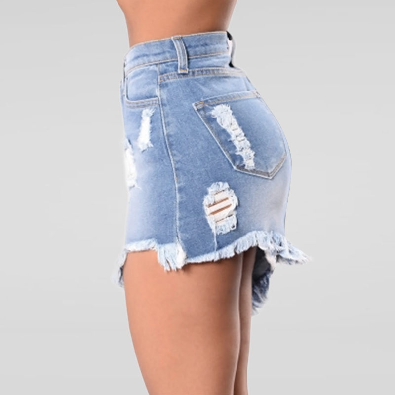 2021-es női rövid farmer szoknya Szexi mini farmerek tömör szoknyák harajuku divat szakadt utcai ruházat fekete szoknya, magas derekú szabálytalan