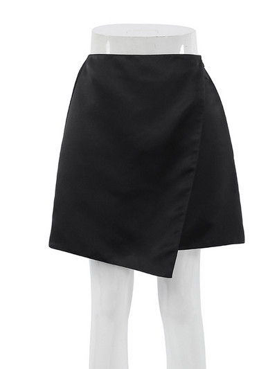 GALCAUR Asimetrične mini suknje za žene Minimalistička korejska suknja s visokim strukom za mršavljenje s naborima patchwork Ženska ljetna novo