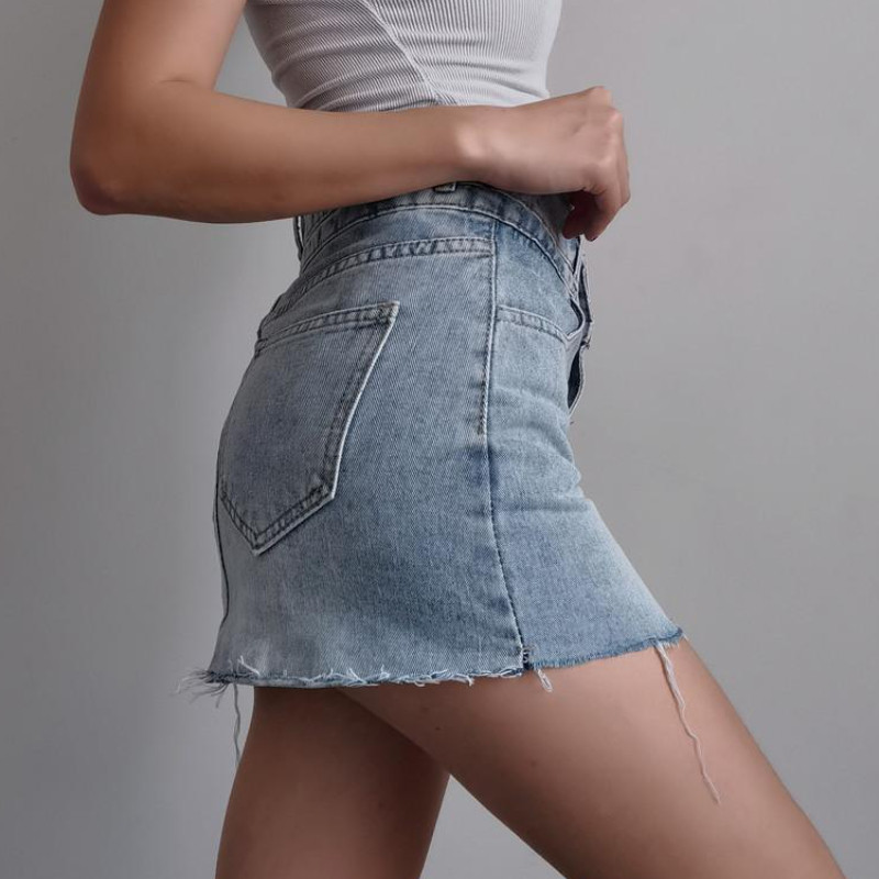 Badu.bg Дънкови поли Дамски нередовни Hotsweet Mini Vintage Летни ...