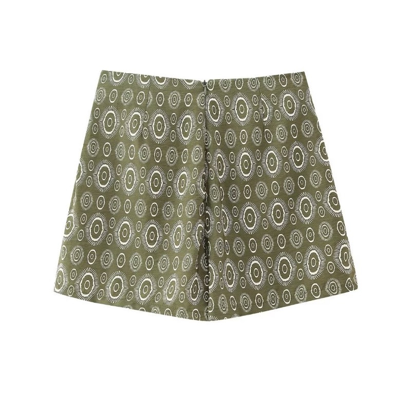 2023 HAPPYZJM Γυναικείες Νέες εμπριμέ φούστες Μόδα ψηλή μέση γραβάτα Ασύμμετρη μίνι μισή φούστα Μόδα Holiday Street Style