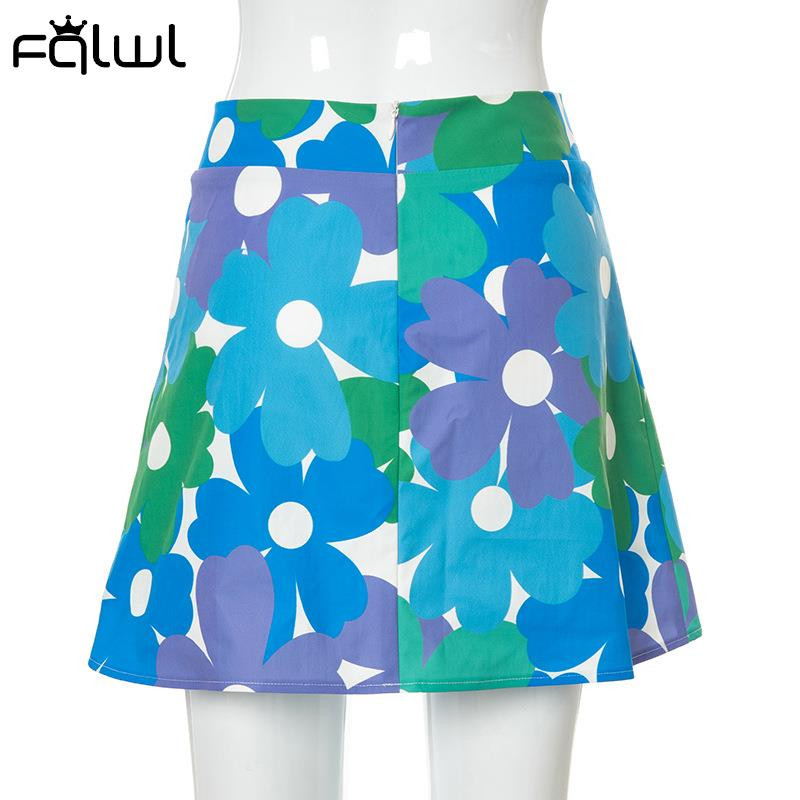 Habbris nyári klubruházat virágmintás női szoknyák 2021 zöld magas derekú cipzáras A vonalú Bodycon szoknya női piros szexi mini szoknyák