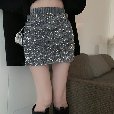 Mini szoknyák női Solid Bodycon flitteres elegáns nőies divat szabadidő temperamentum alap nyári szexi klubszoknyák LU2524