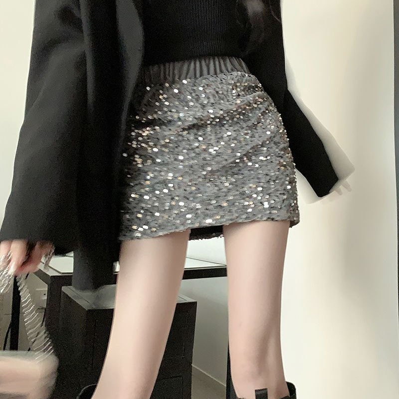 Mini szoknyák női Solid Bodycon flitteres elegáns nőies divat szabadidő temperamentum alap nyári szexi klubszoknyák LU2524