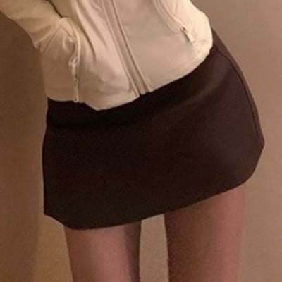 Mini szoknyák Női Szexi Vékony Szabálytalan oldalsó hasítékos nyári All-Match magas derekú Hotsweet Solid Fashion Esztétikus Jupe Femme