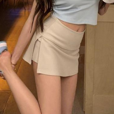 Mini szoknyák Női Szexi Vékony Szabálytalan oldalsó hasítékos nyári All-Match magas derekú Hotsweet Solid Fashion Esztétikus Jupe Femme