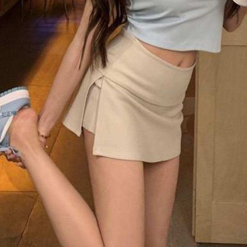 Mini szoknyák Női Szexi Vékony Szabálytalan oldalsó hasítékos nyári All-Match magas derekú Hotsweet Solid Fashion Esztétikus Jupe Femme