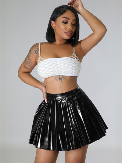 HABBRIS vasaras seksīgi, masīvi kroku svārki sievietēm, 2023. gada, melni rāvējslēdzēja mini svārki, ikdienas pludmales sieviešu svārki