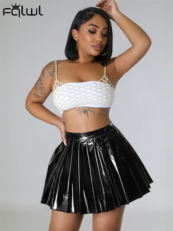 HABBRIS vasaras seksīgi, masīvi kroku svārki sievietēm, 2023. gada, melni rāvējslēdzēja mini svārki, ikdienas pludmales sieviešu svārki