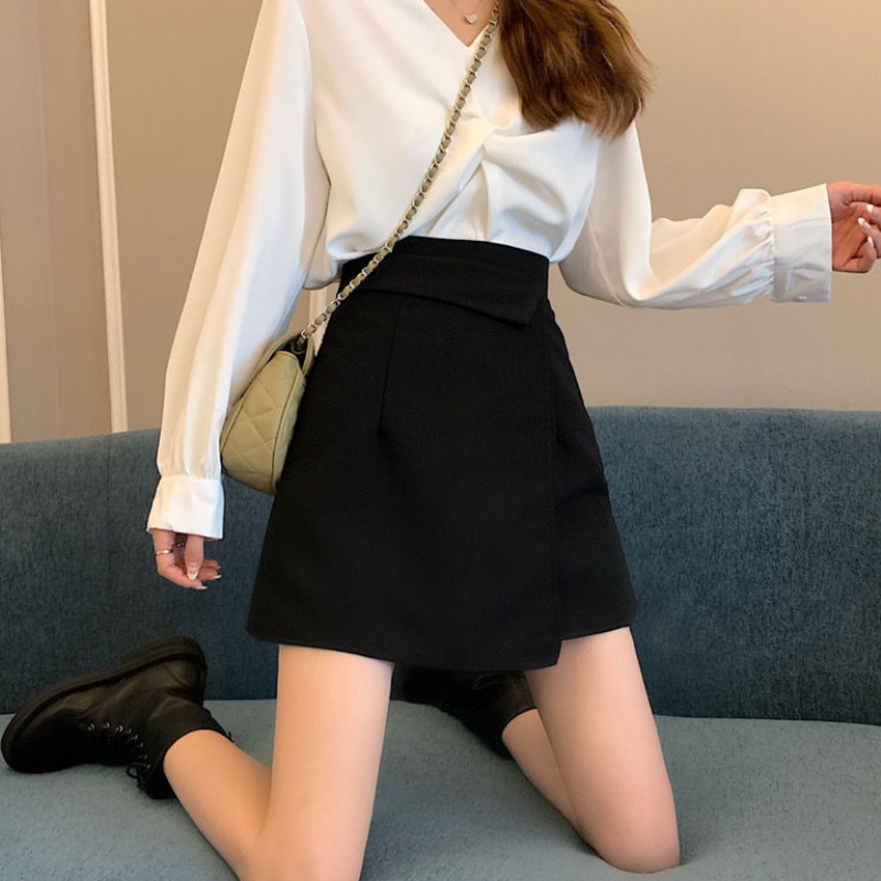 Szoknyák Női Irodai Szabadidő Összes Stílusos Birodalom Nyár Egyszerű Aszimmetrikus Női Koreai Stílus Elegáns Mini Faldas Design