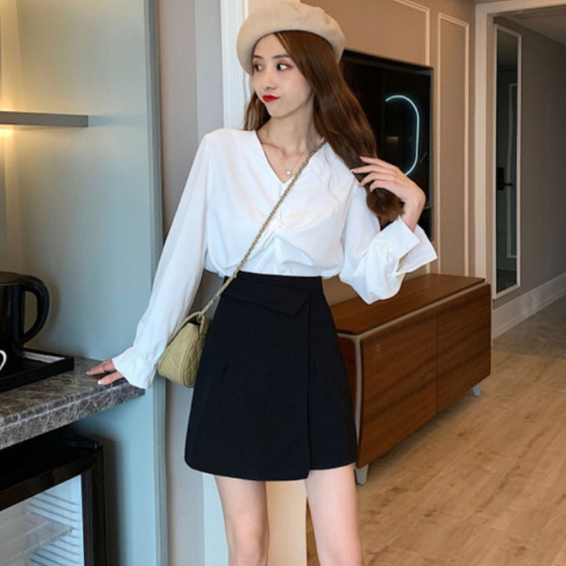 Szoknyák Női Irodai Szabadidő Összes Stílusos Birodalom Nyár Egyszerű Aszimmetrikus Női Koreai Stílus Elegáns Mini Faldas Design