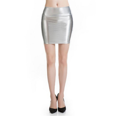 VIIANLES szexi női szoknya nyári ceruzaszoknyák ezüst arany divat tömör testű magas derekú mini
