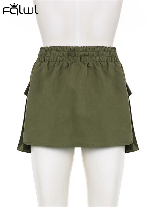 Habbris ar augstu vidukli savelkamu aukliņu īsi svārki vasaras klubs sievietēm 2023 melnas asimetriskas kabatas mini svārki ikdienas bodycon svārki