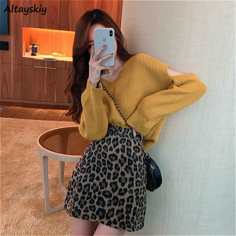 Szoknyák Női Leopard College Mini Retro Vintage Összes meccs Népszerű Elegáns Party Klassz tinédzserek Mujer Őszi Új BF Szexi Lady Ins