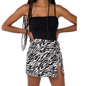Γυναικεία φούστα Leopard Zebra Snakeskin με εμπριμέ ψηλόμεσο βαμβακερό μείγμα Κομψή Μόδα Σπλιτ Μίνι Pencil Φούστα