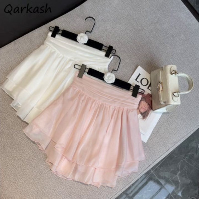 Mini sijonai Moteriški Netaisyklingi Elegantiški tinkleliai Pakopiniai Vintažiniai Gatvės drabužiai su aukštu juosmeniu Vasaros princesės Šventinės Pažintys Kasdieniai pagrindai Y2k