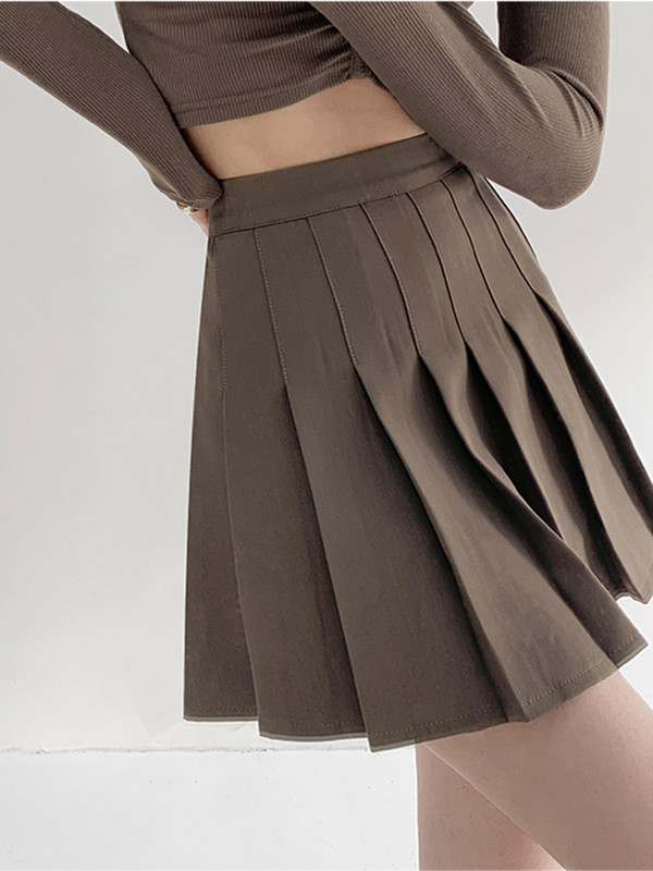 2023 m. vasaros moterų sijonas aukštu juosmeniu klostuotas A linijos languotas Seksualūs mini sijonai Preppy Uniform Teniso sijonai mergaitėms Juodai balta