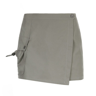 Ljetna vruća djevojka 2022. Working Wind Aesthetic Mini kratka suknja Ulična moda Siva suknja s niskim džepovima i džepovima na bokovima SCS008