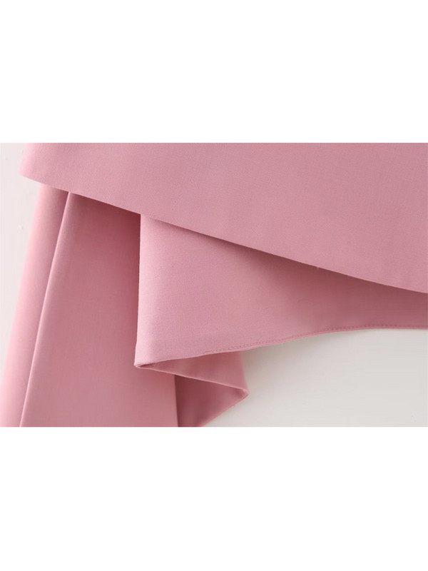 PUWD Ženske modne ružičaste asimetrične mini suknje Ljeto 2023. Vintage Ženske donje hlače s patentnim zatvaračem na leđima Mujer