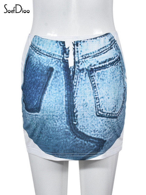Dámske hipsterské mini sukne s vysokým pásom a imitáciou džínsoviny Soefdioo, streetwear, hipsterské nohavice s vysokým pásom, mini sukne 2023, párty, klub, dámske nohavice