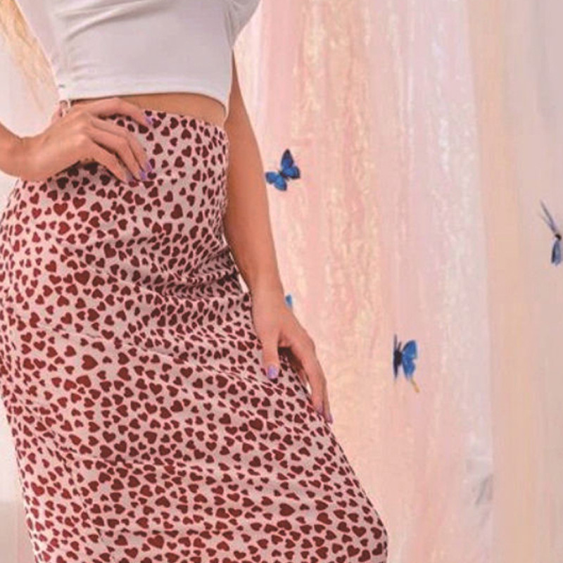 Vasaras apdrukas svārki Modes sievietēm Bodycon Biroja svārki līdz ceļgaliem Sieviešu svārki ar augstu vidukli Mujer Faldas zīmulis ikdienas svārki A-line