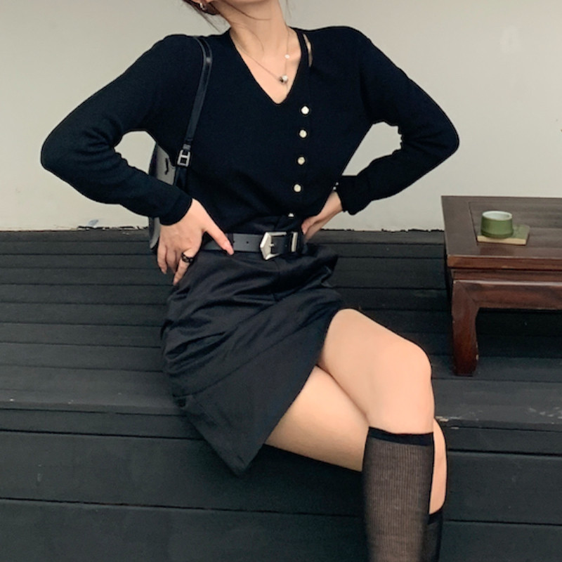 Aszimmetrikus szoknyák Női Mini Tender Tiszta, mindenre alkalmas High Street minimalista Y2k ruhák Stílusos koreai stílus nőknek Retro