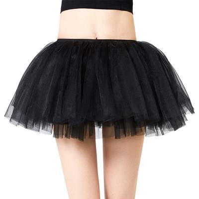 Moterys Moterys Merginos Tiulis Tutu Mini Organza 3 sluoksnių Vakarėlis Sijonas Princesės Vakarėlis Sijonas Suknelė Sijonai Suaugusiesiems Puošnūs baleto šokių drabužiai