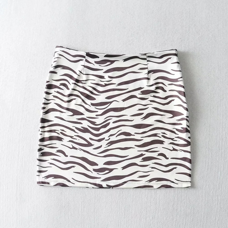 Korejas Zebras apdrukas midi svārki sievietēm, 2020. gada rudens, jauni sieviešu A līnijas svārki ar augstu vidukli, brīvi svārki retro stila mini svārki