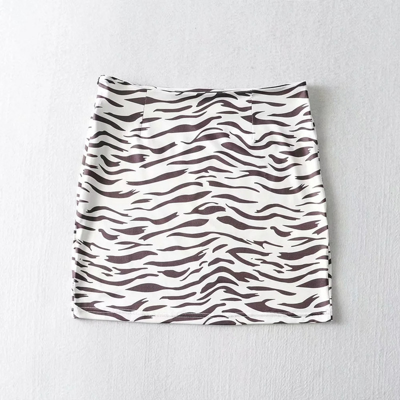 Korejas Zebras apdrukas midi svārki sievietēm, 2020. gada rudens, jauni sieviešu A līnijas svārki ar augstu vidukli, brīvi svārki retro stila mini svārki