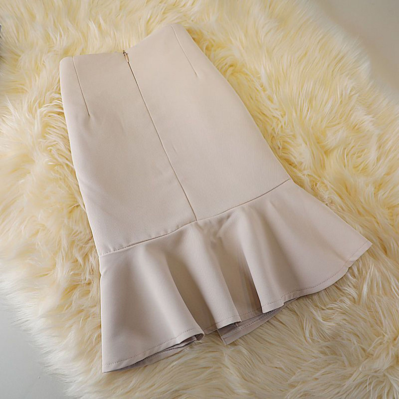 Elegáns női egyszínű szoknyák magas derekú koreai stílusú fekete nyári mini szoknyák egysoros aszimmetrikus irodai női szoknyák