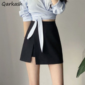 Fuste mini femei, cu fante laterale, dulciuri calde, neregulate, solide, Y2k, șic, fraged, talie înaltă, îmbrăcăminte de stradă de vară, îmbrăcăminte subțire perfectă, modă