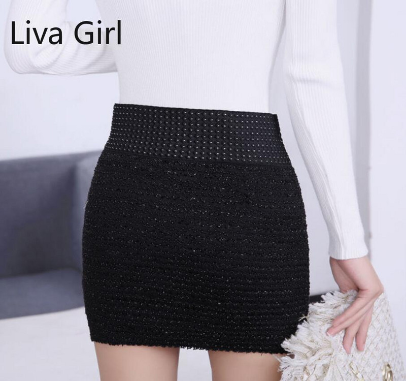 Bársony szoknyák Szexi csípőszoknyák női parti elasztikus szoknyák High Fashion Stretch Club ceruza mini fekete szoknya Skinny szoknya Lady