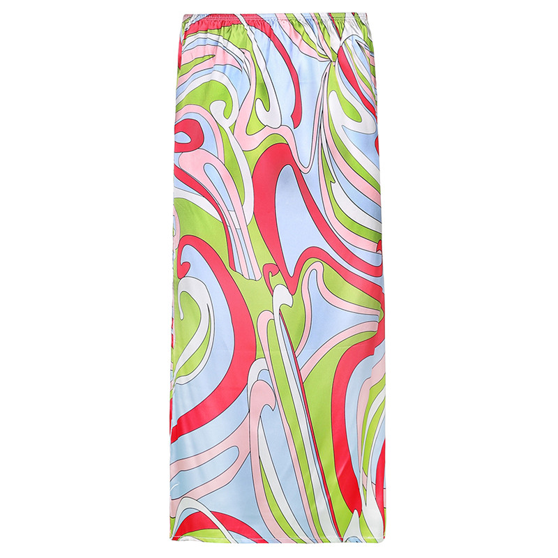 Rapcopter Paisley duge suknje y2k Modne duge suknje Ženske suknje za plažu visokog struka Harajuku slatke suknje Ljeto 2021. Nova suknja