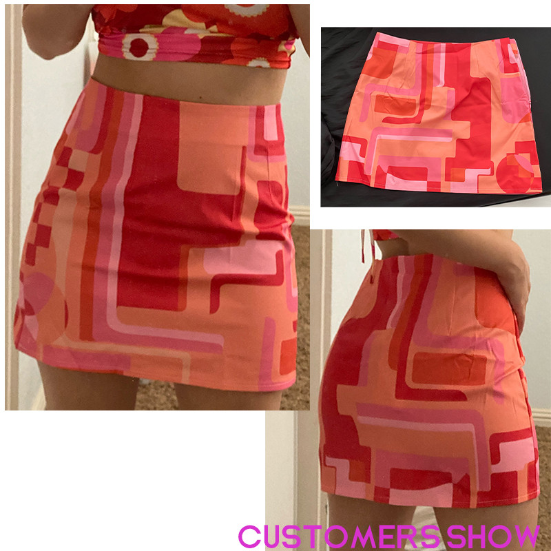 Vitage suknje s printom Rapcopter y2k Modne mini suknje Visokog struka Kratke suknje Streetwear Ženske Harajuku suknje 2021. Nove 90-e