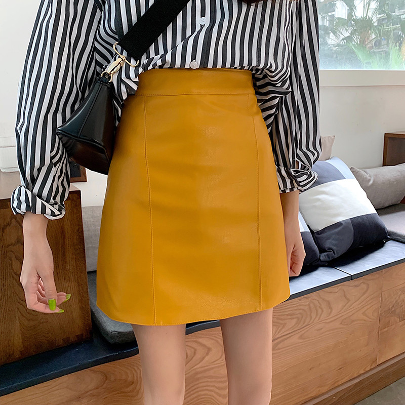 Női szexi karcsú formális tömör ceruzaszoknyák PU bőr új nyári pakolás magas derekú elegáns irodai női szabású alkalmi mini szoknyák elegáns