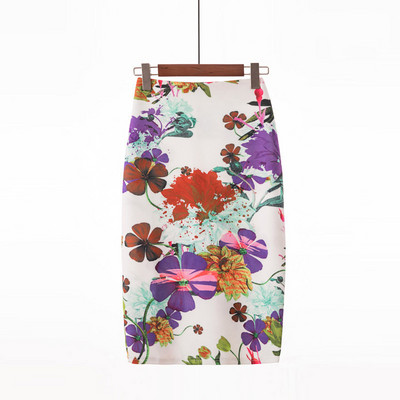 2021. gada ziedi ar apdruku līdz ceļgaliem, zīmuļu svārki sievietēm Vasaras jaunatnes modes vintage boho eleganti augstas kvalitātes sieviešu svārki