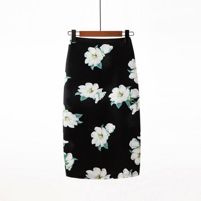 2021. gada ziedi ar apdruku līdz ceļgaliem, zīmuļu svārki sievietēm Vasaras jaunatnes modes vintage boho eleganti augstas kvalitātes sieviešu svārki