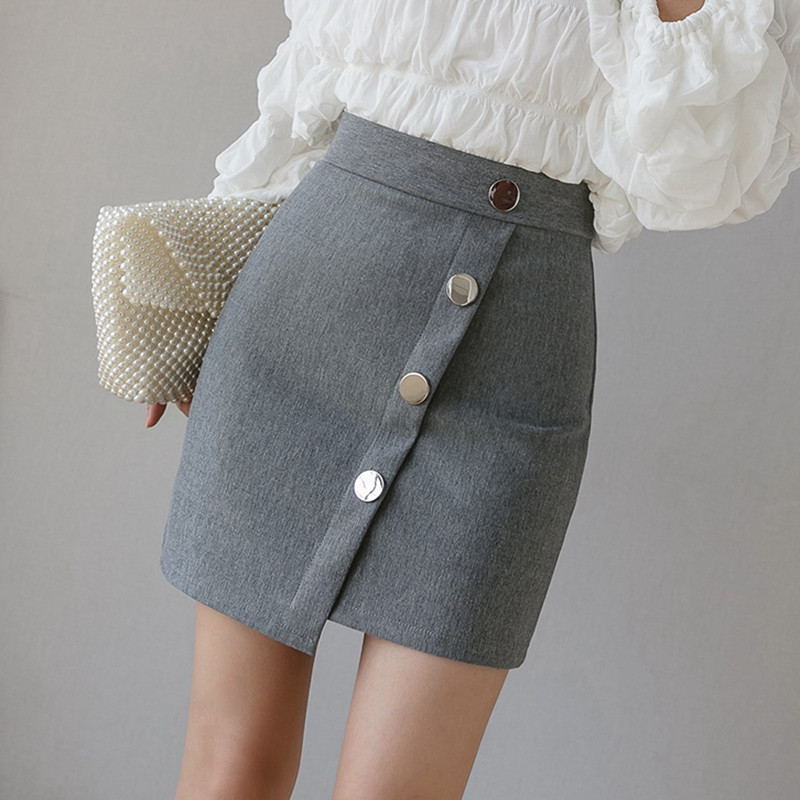 Rugalmas nyári irodai szoknyák női 2023 elegáns divat magas derekú mikro Faldas piros szürke koreai stílusú Bodycon fekete mini szoknya