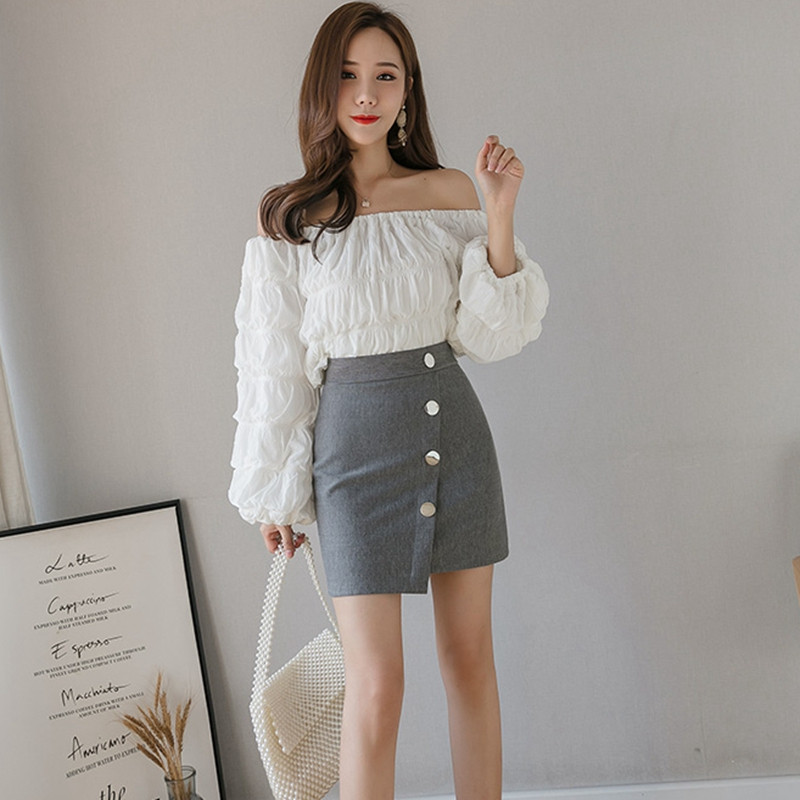 Rugalmas nyári irodai szoknyák női 2023 elegáns divat magas derekú mikro Faldas piros szürke koreai stílusú Bodycon fekete mini szoknya