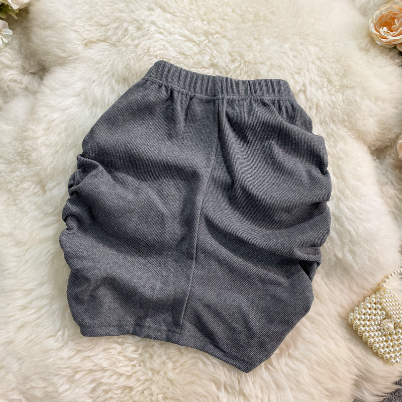 Mini kokvilnas svārki sievietēm, vienkārši salocīti Mujer korejiešu stila svārki ar augstu vidukli, īsi Jupe zīmuļu svārki