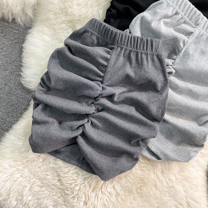 Mini kokvilnas svārki sievietēm, vienkārši salocīti Mujer korejiešu stila svārki ar augstu vidukli, īsi Jupe zīmuļu svārki