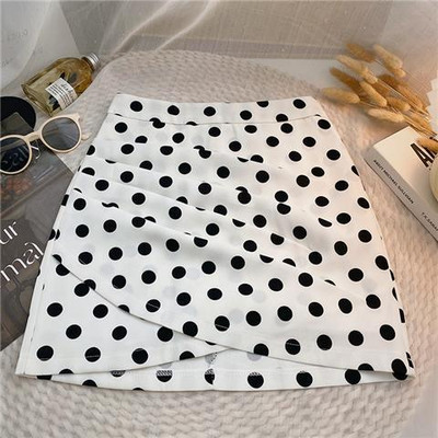 Pöttyös szoknyák női 4 színű szabálytalan mini elegáns koreai stílusú nyári csípős egyszerű divat Diákoknak magas derekú, zsenge, minden egyezés