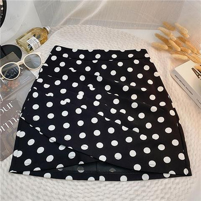 Pöttyös szoknyák női 4 színű szabálytalan mini elegáns koreai stílusú nyári csípős egyszerű divat Diákoknak magas derekú, zsenge, minden egyezés