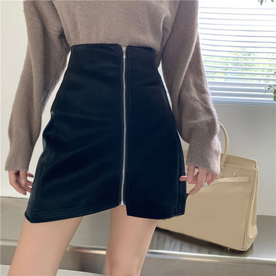 2023. aasta kevadine naiselik reisikleit Uus kõrge vöökohaga õhuke nahkkleit vabaaja moodne mitmekülgne ebaregulaarne A-kujuline seelik